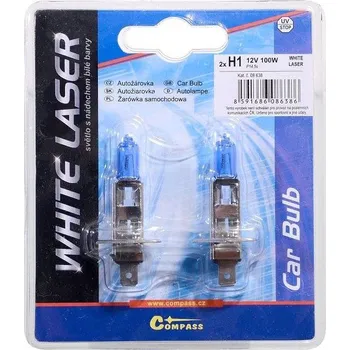 Autožárovka Žárovka halogen H1 12V/100W, White laser, patice P14,5S, balení 2ks