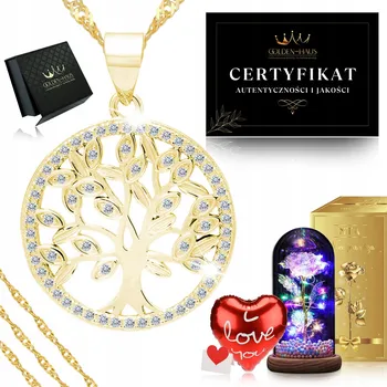 Obraz ZLATÝ NÁHRDELNÍK STROMEK + RŮŽE DÁREK PRO MAMINKU, KAMARÁDKU K SVÁTKU