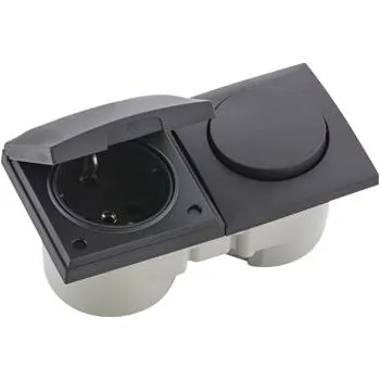 Elektrická zásuvka Berker Integro Flow vypínač/kryt antracit + zásuvka antracit