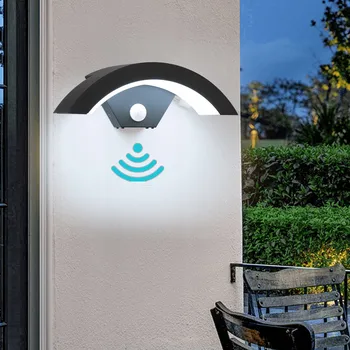 Venkovní osvětlení LED SVĚTLO NA ZEĎ S POHYBOVÝM SENZOREM IP65 18W 6000K VENKOVNÍ ČERNÉ