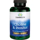 Kapsle doplňku stravy Swanson Cholin a Inositol 250 ks bez laktózy