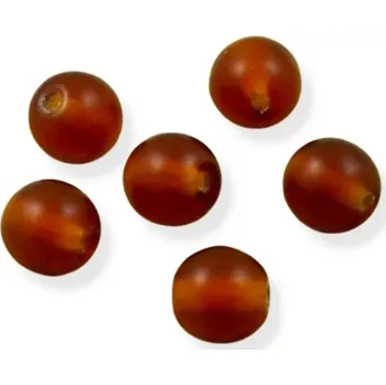 Korálek Korálky skleněné kuličky frosty hnědé 6mm - 20 ks