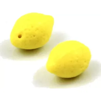 Korálek Korálky skleněné žluté citróny – 2 ks