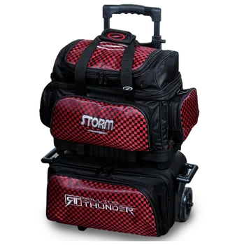 Taška na bowlingovou kouli TAŠKA NA 4 KOULE NA KOLEČKÁCH THUNDER KOSTKOVANÁ/ČERVENÁ