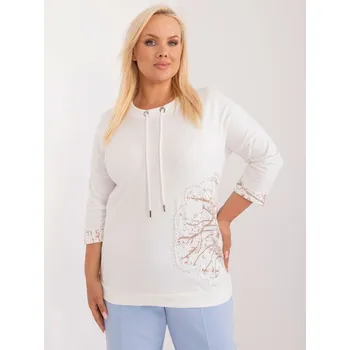 Dámská tunika Elegantní ecru plus size halenka RV-