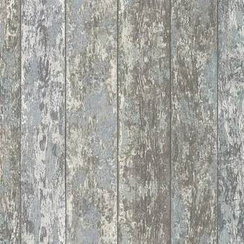 Tapeta Vliesové tapety na zeď dřevěné desky hnědo-modré