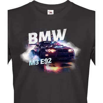 Pánské tričko Pánské tričko BMW-M3 E92, Barva Černá, Velikost 4XL, Canvas Pánské tričko s krátkým rukávem Bezvatriko.cz 2908