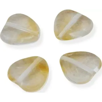 Korálek Korálky skleněné srdíčka žlutočirá větší - 15 ks