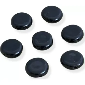 Korálek Korálky skleněné černé penízky - 20 ks