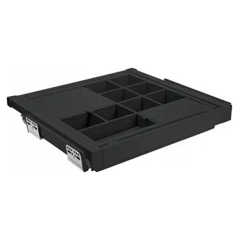 Organizér galanterie GTV Zásuvka ELITE, organizér na šperky, 760-818, soft-close, černá
