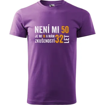 Pánské tričko Pánské tričko s potiskem 32 let zkušeností Velikost: 2XL, Barva trička: Fialová