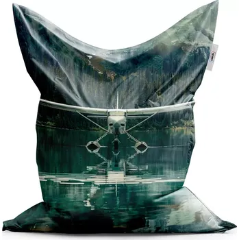 Sedací pytel Sablio Sedací vak Classic Hydroplán na horském jezeře - 150x100 cm