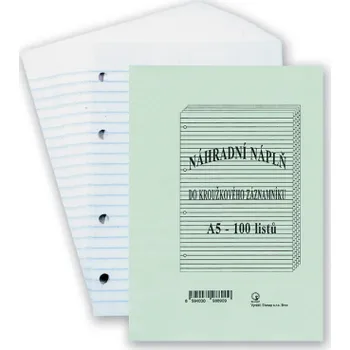 Náhradní náplně do kroužkových záznamníků - A5 / linka