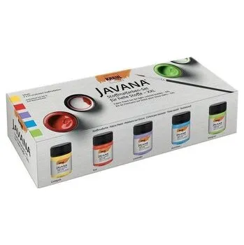 Speciální výtvarná barva Sada barev na světlý textil JAVANA 5 x 50 ml - XXL, KREUL
