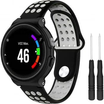 Řemínek na hodinky BSTRAP | BStrap Silicone Sport reminek na Garmin Forerunner 235, black/light gray (SGA002C03)