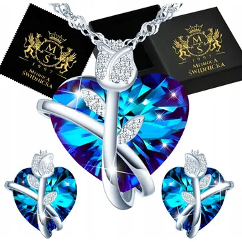 Náhrdelník Sada Srdce Náhrdelník Náušnice Přívěsek Stříbro