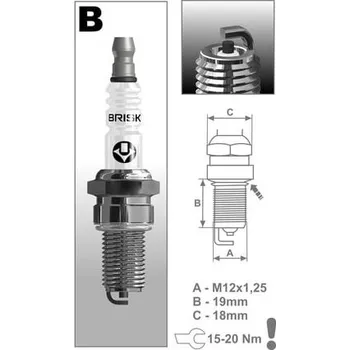 Elektroinstalace pro motocykl zapalovací svíčka BBR12C řada Super, BRISK - Česká Republika YAMAHA YFM 350 FWAN FGIX Grizzly IRS 4WD 4S28 AH15W 2008-2008
