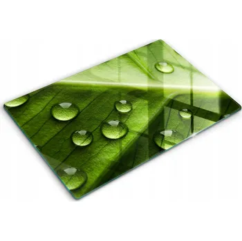 Obraz Dekorativní skleněná kuchyňská deska na krájení 80x52 cm Natura rosa a list