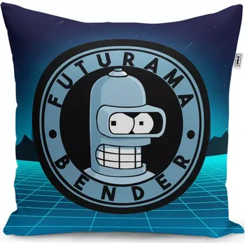 Polštář Dekorační polštář Futurama Bender Čtvrtá dimenze - Sablio - 40x40 cm