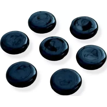 Korálek Korálky skleněné černé placky - 10 ks