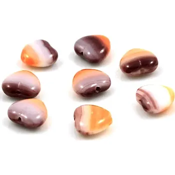 Korálek Korálky skleněné srdíčka barevná - 20 ks