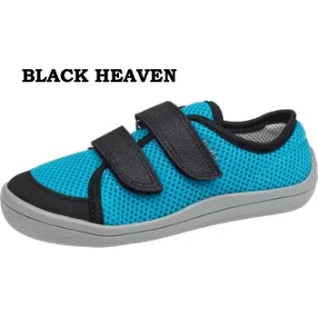 Dívčí polobotky Barefoot prodyšné tenisky BEDA PLAYFUL - BLACK HEAVEN (BFN 170040/ST/W/O), Beda Barefoot Velikost: 24