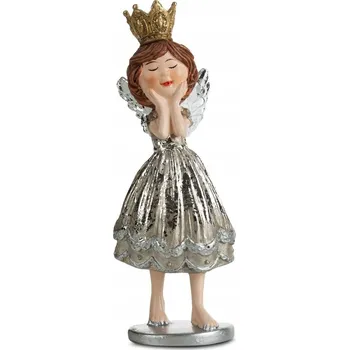 Obraz Vánoční figurka andělíček 81A s korunou jako dárek, dekorace 12 cm, ozdoba