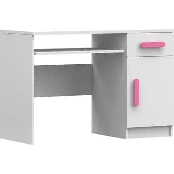 Psací stůl Psací stůl SMYK I - 08, Bílá Mat/Růžová