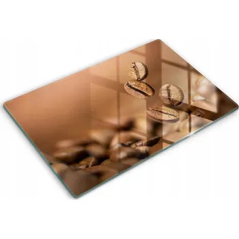 Obraz Dekorativní skleněná kuchyňská deska na krájení s grafikou 80x52 cm - Kávová zrna