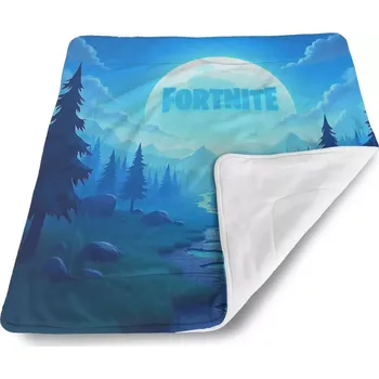 deka Sablio Dětská deka pro miminko FORTNITE Modré údolí s měsícem - 80x100 cm