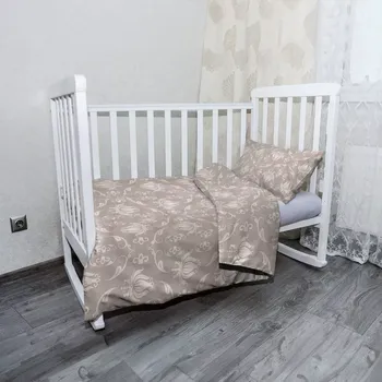 Povlečení Sablio Mikroplyšové povlečení do dětské postýlky Krémová noblesa - 120x90 / 40x60