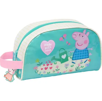 Kosmetická taška Dětská kosmetická taška s poutkem Peppa Pig Pretty flowers Žlutá Mátová (26 x 16 x 9 cm)