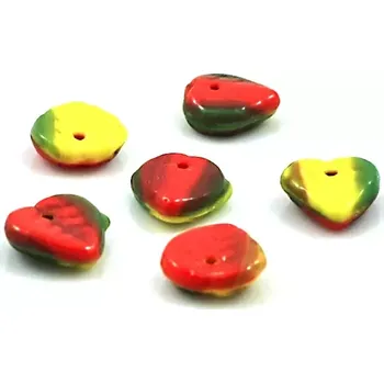 Korálek Korálky skleněné lístečky barevné - 20 ks