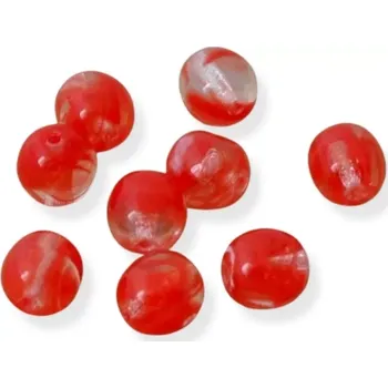 Korálek Korálky skleněné kuličky červenočiré 6mm - 20 ks