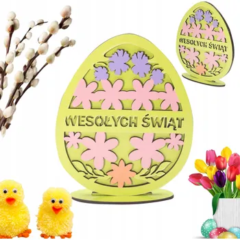 Obraz VELKÉ DŘEVĚNÉ VAJÍČKO - KRASLICE NA Velikonoce, JARNÍ SVÁTEČNÍ DEKORACE