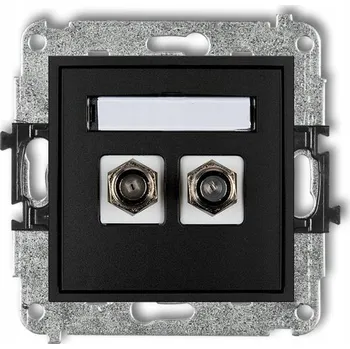 Elektrická zásuvka Anténní zásuvka nástěnná Karlik černá