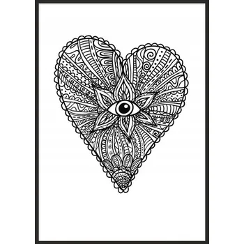 Obraz OBRAZ PLAKÁT V RÁMU 53x73 cm Srdce Valentýn P856