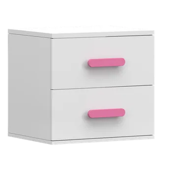 Noční stolek Nábytek PEGAS s.r.o. Noční stolek SMYK I - 22, Bílá Mat/Růžová