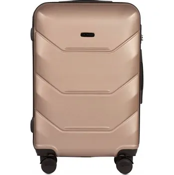 Střední tvrdý kufr Wings ABS zlatý černý 63 l na kolečkách se zámkem