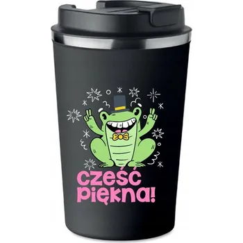 Termohrnek TERMOHRNEK Premium černý AHOJ KRÁSKO žába žabička dárek KT_475_cz