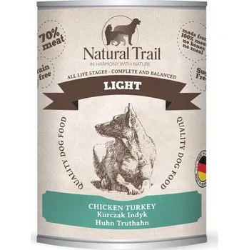 Krmivo pro psa NATURAL TRAIL LIGHT 800g konzervované krmivo pro psy s kuřecím a krůta