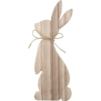 Velikonoční dekorace Anděl Přerov, s.ro. Zajíc dřevěný s mašlí na postavení 9 x 25 x 2 cm