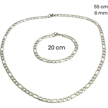 Souprava šperků Ocelový náhrdeľník + náramok 23777700