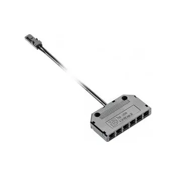 GTV Konektor pro LED osvětlení, rozvaděč černý 6 zásuvek s kabelem 2m AWG2