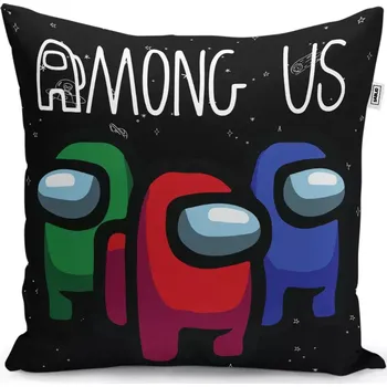 Polštář Dekorační polštář AMONG US Černý vesmír - Sablio - 40x40 cm