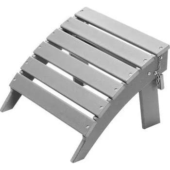 Taburet VEVOR Adirondack taburet, 16,9D x 18,9Š x 13V palců, skládací HDPE plastový taburet Adirondack, odolná opěrka nohou pro Adirondack židli, široce používaná pro venkovní verandu, bazén, trávník, dvůr, šedá