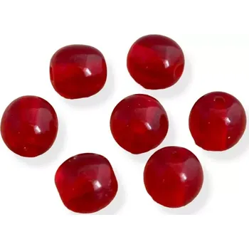 Korálek Korálky skleněné kuličky červené 6mm - 20 ks