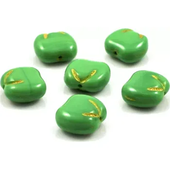 Korálek Korálky skleněné zelená jablíčka - 2 ks