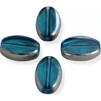 Materiál na výrobu šperku Korálky ploškované tyrkys-stříbro, 2 ks