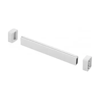 GTV Sada; šatní tyč obdélníková L=3 m + rozeta se zátkami 2 ks; barva bílá